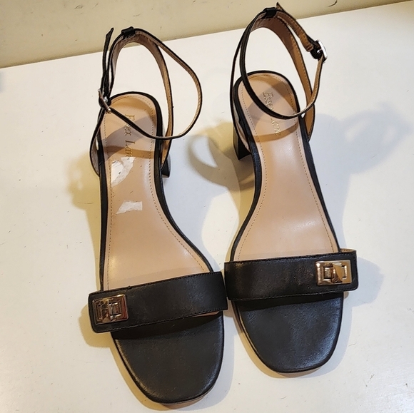 Essex Lane Saviava black medium block heels sandals size 9 1/2 - Picture 3 of 10